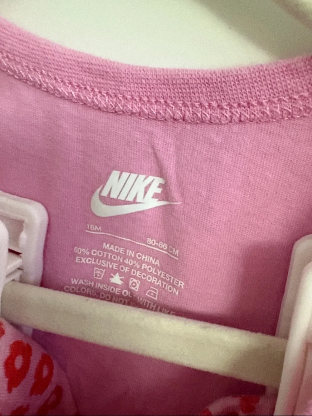 Nike Pink Floral Logo Baby Shirt and Legging Matching Set 18 Month - Picture 3 of 7
